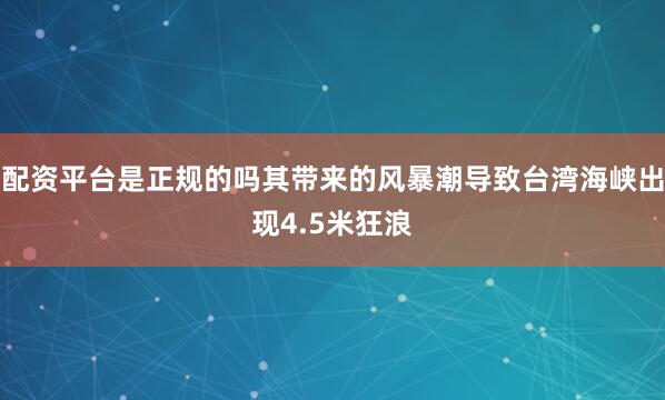 配资平台是正规的吗其带来的风暴潮导致台湾海峡出现4.5米狂浪